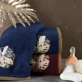 Ręcznik  PALMS bawełniany z haftowaną bordiurą w egzotyczne liście - 50 x 90 cm - granatowy 4
