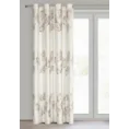 Zasłona gotowa IDALIA z welwetu zdobiona cieniowanym nadrukiem liści - 140 x 250 cm - kremowy 2