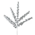Zimowa gałązka z drobnymi listeczkami zdobiona brokatem - 68 cm - srebrny 2