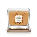 YANKEE CANDLE - średnia kwadratowa świeca z trzema knotami - Amber&Acorn - 13 x 11 CM - złoty 2