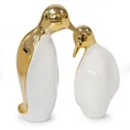 Pingwin - figurka ceramiczna biało-złota - 16 x 16 x 29 cm - biały 2
