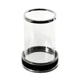 Świecznik dekoracyjny SUZIE z metalu ze szklanym kloszem dekorowany czarnymi kryształkami - ∅ 14 x 20 cm - czarny 1
