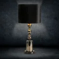 Lampa stołowa AXEL zdobiona designerskim kształtem z welwetowym abażurem - 33 x 26 x 71 cm - czarny 2