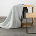DESIGN 91 Narzuta na fotel-koc AMBER bardzo miękki w dotyku ze strukturalnym wzorem 3D z włókien bawełniano-akrylowych - 70 x 160 cm - srebrny 1