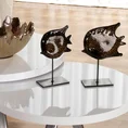 Ryba -figurka dekoracyjna GRETA ze szkła artystycznego i metalu - 16 x 6 x 21 cm - brązowy 4