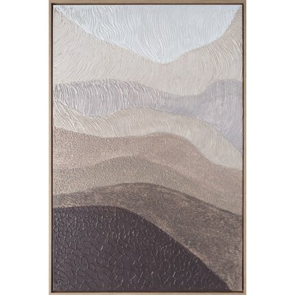 Obraz ręcznie malowany na płótnie 80 x 4 x 120 cm brązowy,beżowy | Eurofirany