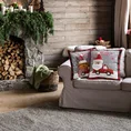 Poszewka świąteczna SANTA z trójwymiarową aplikacją z Mikołajem - 45 x 45 cm - jasnoszary 3