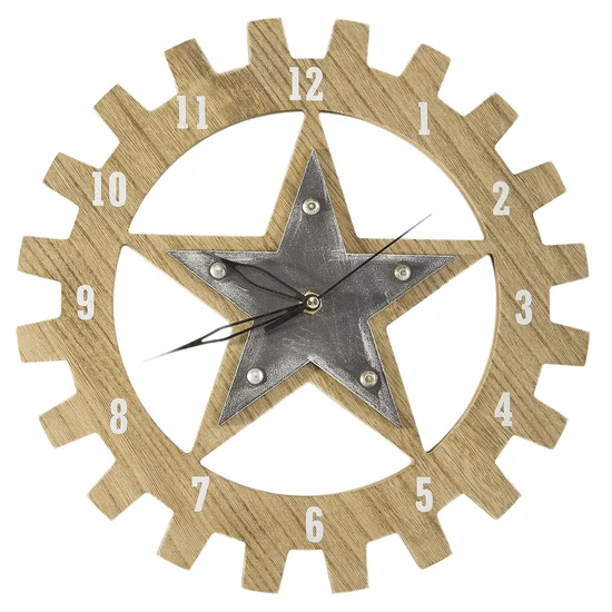 Dekoracyjny zegar TEXA - 30 x 3 cm - naturalny