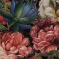 Zasłona PEONIA z miękkiego welwetu z nadrukiem malowanych ręcznie kwiatów z efektem 3D - 140 x 270 cm - bordowy 15