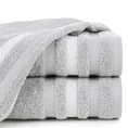 EUROFIRANY CLASSIC Ręcznik bawełniany GRACJA z ozdobną bordiurą w pasy - 70 x 140 cm - stalowy 1