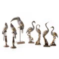 Papuga figurka ceramiczna srebrno-złota - 10 x 10 x 35 cm - srebrny 3