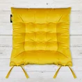Dwustronna welwetowa poduszka siedziskowa na krzesło z szesnastoma pikowaniami, gramatura 260g/m2 - 40 x 40 x 6 cm - żółty 1