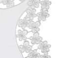 Bieżnik ANDY zdobiony srebrnym haftem z kwiatami - 40 x 180 cm - biały 2