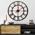 Dekoracyjny zegar ścienny w stylu vinatage z metalu - 70 x 5 x 70 cm - czarny 3