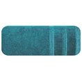 Ręcznik z welurową bordiurą przetykaną błyszczącą nicią - 70 x 140 cm - turkusowy 3