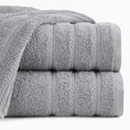 Ręcznik VITO z bawełny podkreślony żakardowymi paskami - 70 x 140 cm - stalowy 1