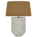 Lampka stołowa VERDA na ceramicznej podstawie z abażurem z matowej tkaniny - 21 x 9 x 52 cm - biały 11