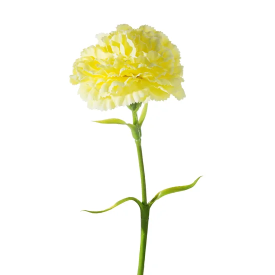 GOŹDZIK kwiat sztuczny dekoracyjny z płatkami z jedwabistej tkaniny - ∅ 8 x 40 cm - żółty