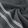 Ręcznik ALLY z bordiurą w pasy przetykany kontrastującą nicią miękki i puszysty, zero twist - 30 x 50 cm - grafitowy 5