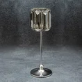Świecznik dekoracyjny RONI z kryształami - ∅ 10 x 32 cm - srebrny 1