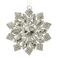Ozdoba choinkowa gwiazda z dodatkiem błyszczących kryształów na dekoracyjnej wstążeczce - ∅ 8 cm - srebrny 2