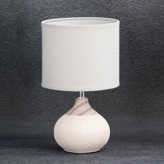 Lampa ceramiczna dekoracyjna AMIRI z matowym abażurem - ∅ 18 x 32 cm - kremowy