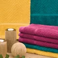 REINA LINE Ręcznik z bawełny zdobiony wzorem w zygzaki z gładką bordiurą - 50 x 90 cm - musztardowy 8