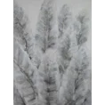 Obraz LIŚCIE BANANOWCA ręcznie malowany na płótnie - 90 x 120 cm - szary 1