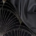 Bieżnik welwetowy BLINK 14 z welwetu z dużym wzorem wachlarzy w stylu art deco - 35 x 220 cm - czarny 6