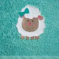 Ręcznik BABY z haftowaną aplikacją z owieczką - 50 x 90 cm - miętowy 2
