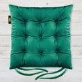 Dwustronna welwetowa poduszka siedziskowa na krzesło z dziewięcioma pikowaniami, gramatura 260 g/m2 - 40 x 40 x 6 cm - zielony 1