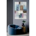 Obraz GEOMETRIC abstrakcyjny ręcznie malowany na płótnie kolaż - 60 x 90 cm - różowy 3