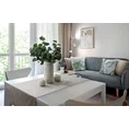 Bieżnik MELINDA z gładkiego welwetu z ozdobną listwą - 40 x 140 cm - beżowy 2