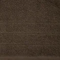 Ręcznik bawełniany DALI z bordiurą w paseczki przetykane srebrną nitką - 70 x 140 cm - ciemnobrązowy 2