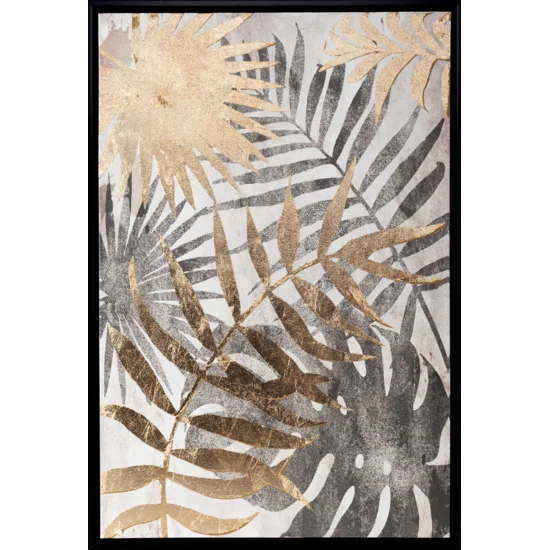 Obraz PALMTREE nadruk na płótnie - 40 x 60 cm - grafitowy