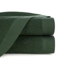 Ręcznik RISO o ryżowej strukturze podkreślony bordiurą frotte - 30 x 50 cm - butelkowy zielony 1
