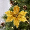 Świąteczny kwiat dekoracyjny z welwetu - 20 cm - złoty 1