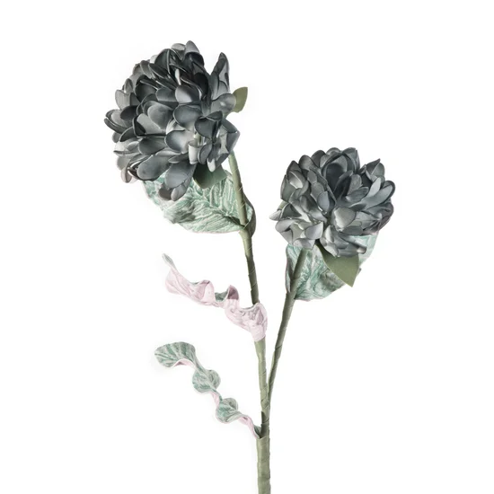 CHRYZANTEMA sztuczny kwiat dekoracyjny z pianki - ∅ 18 x 73 cm - stalowy