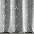 Zasłona welwetowa ze srebrnym nadrukiem wzór marokańskiej koniczyny - 140 x 250 cm - srebrny 3