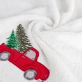 Ręcznik świąteczny SANTA 22 bawełniany z aplikacją z samochodem i choinką - 50 x 90 cm - biały 4