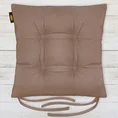 ADORE dwustronna welurowa poduszka siedziskowa na krzesło z czterema pikowaniami, gramatura 195 g/m2 - 40x40x8 cm - brązowy 1