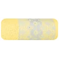 Ręcznik z ozdobną bordiurą z dodatkiem cyrkonii - 50 x 90 cm - żółty 3