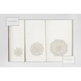 Komplet ręczników z haftem w kształcie mandali w kartonowym opakowaniu - 56 x 36 x 7 cm - kremowy 2