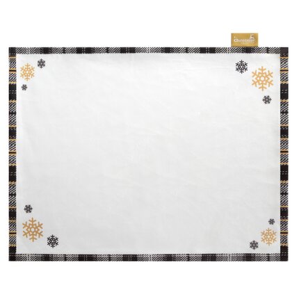 Komplet 4 szt podkładek ANGEL z welwetu z motywem świątecznym 30 x 40 cm biały