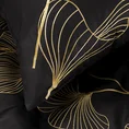 EUROFIRANY PREMIUM pościel HAFT  z satyny bawełnianej zdobiona haftowanymi liśćmi miłorzębu - 220 x 200 cm - czarny 6