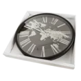 Duży zegar ścienny z mapą i rzymskimi cyframi, średnica 60 cm - 60 x 6 x 60 cm - czarny 3
