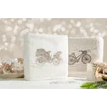 Ręcznik z haftem z motywem roweru - 70 x 140 cm - kremowy 7
