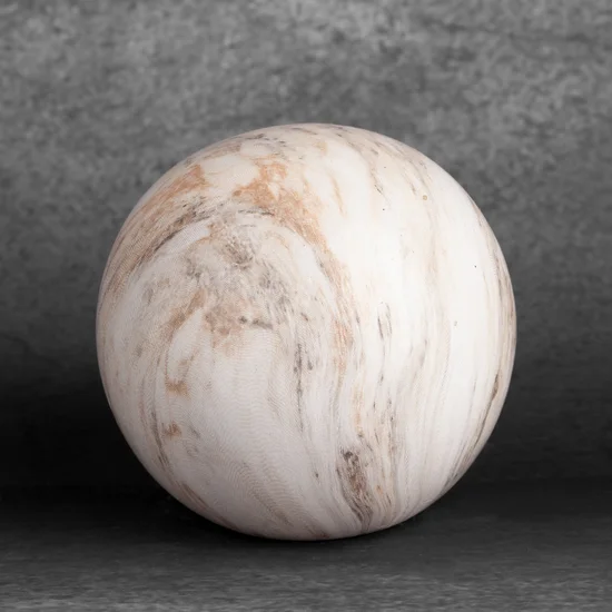 Kula ceramiczna ASLI z efektem przecieranego drzewa - ∅ 13 x 12 cm - biały