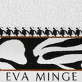 EVA MINGE Ręcznik EVA 6 z puszystej bawełny z bordiurą zdobioną designerskim nadrukiem - 30 x 50 cm - biały 2