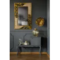 Lustro w dekoracyjnej ażurowej ramie z drobnymi kryształkami - 80 x 3 x 120 cm - złoty 3